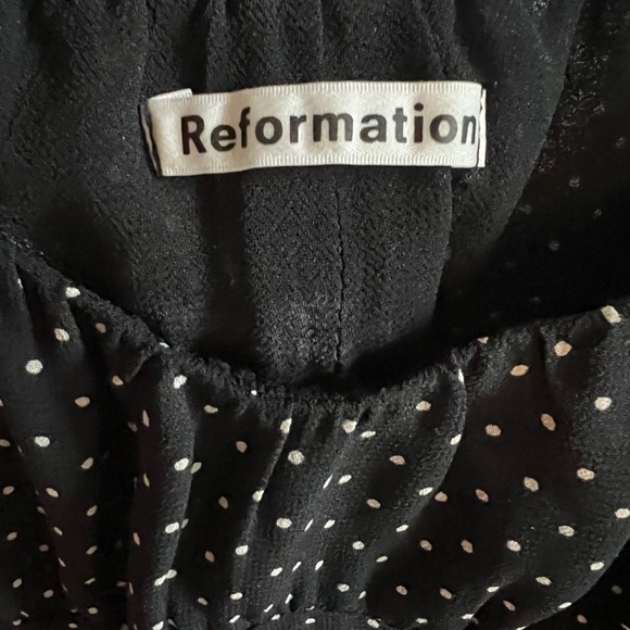 Reformation Berry Top Black Polka Dot Blouse - Picture 5 of 7